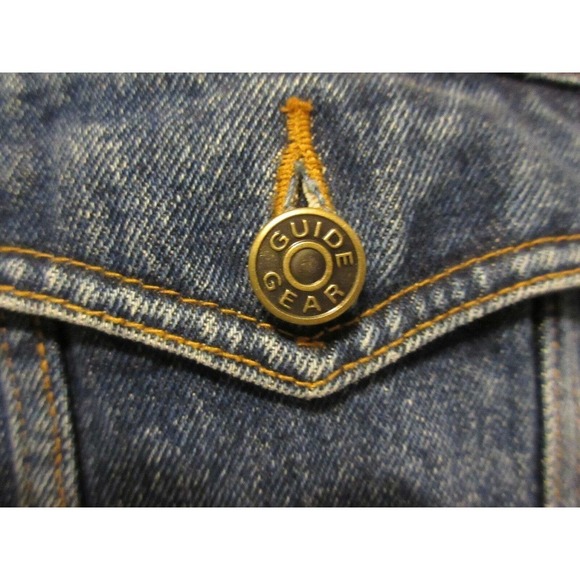 Guide Gear Mens Medium M Denim Vest Embroidered Howling WOLF Cowboy Hunter - Picture 4 of 10